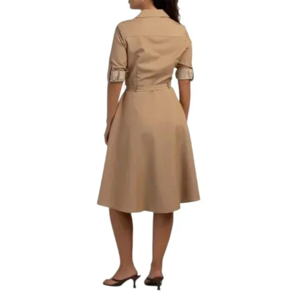 NANETTE NANETTE LEPORE latte Button Front Denim Midi Dress - Picture 2 of 2